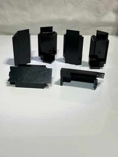 LEGO 6 Black Castle Wall Corner Panels   3x3x6   2345  E131