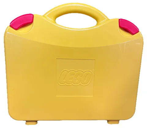 LEGO Yellow Orange Red Plastic Carry TRAVEL CASE Storage Box with 4 Dividers