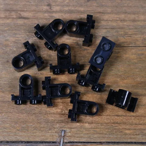 LEGO Black Technic Pin Connector Plate with Hole on Bottom Part No. 32529