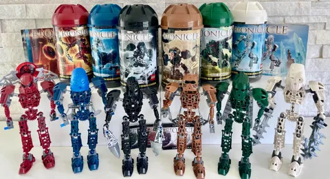 Bionicle Toa Metru Set of 6: 8601-8606 w/ Canisters, 5/6 Kanoka Cards & Manuals