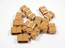LEGO Lot of 15 Medium Nougat 1x2 Modified Log Bricks S6