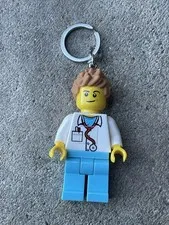 LEGO City Large 3" Tall Figure Keychain Light Doctor Bag Charm w/ Light KE184H
