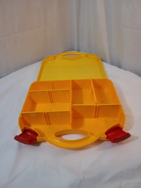 LEGO Yellow & Orange Plastic Carrying Case Storage Box With Dividers