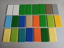 LEGO BULK LOT 23 8X16 STUD BASE PLATES #92438 5" x 2.5" MIXED COLORS