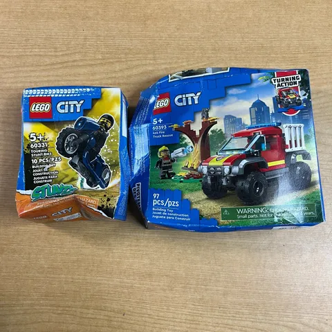 LEGO City Fire Truck Rescue & Stunt bike lot New in Damaged Package