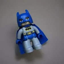 Lego Duplo Batman Figure 2.5” Blue/Gray w/ Cape