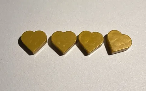 New LEGO Clover Heart Lot of 4 GOLD Heart Tiles 1x1 Solid Color Parts Bulk Lot