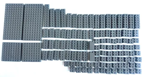 LEGO Bulk Lot of 110pcs Vintage Dark Gray 2x2 2x3 2x4 2x6 etc 2456 3001 Star War