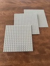 LEGO Gray Baseplate 16x16 Lot of 3 Plastic Building Baseplates for LEGO Sets