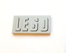 LEGO Logo 2x4 Light Bluish Gray tile piece NEW - 87079pb1431 Retro Radio 10334