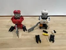 Lot Of 2 Lego Bionic Hockey Player Robot Assembled NHL - Red And White