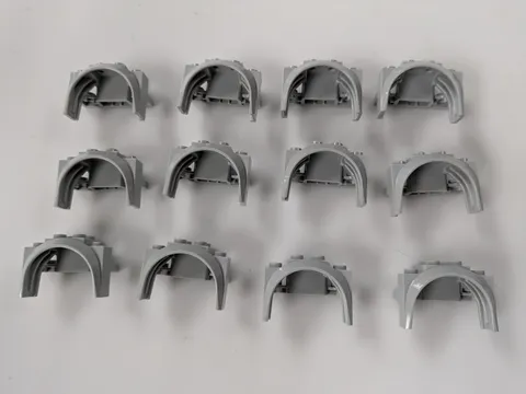 LEGO Parts (x12) - Light Bluish Gray Vehicle Mudguard 4 x 2 1/2 x 2 1/3 # 18974