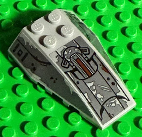 LEGO Wedge 6 x 4 Triple Curved w SW AT-ST Leg Panels Sticker on Dark Bluish Gray