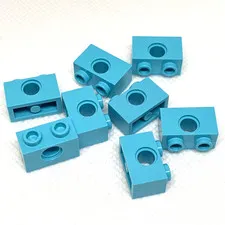 LEGO Parts - Medium Azure  Technic, Brick 1 x 2 with Hole - No 3700 - QTY 8