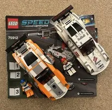 Lego 75912  Speed Champions Porsche 911 GT Finish Line 2 Cars  2 Mini Figs Books