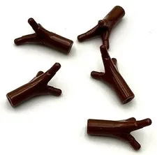 Lego 5 New Reddish Brown Plant Flower Stems w/ Bar 3 Stems Short Parts