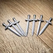 LEGO 8x Pearl Dark Gray Castle Knight Sword Part 3847 Genuine
