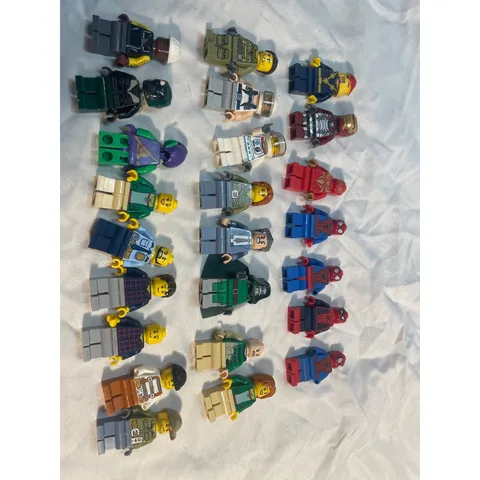Lot of 24 Lego Minifigures Spider-Man Ironman Dr. Doom, Police Officer & More