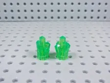 LEGO Lot of 2 Trans Bright Green 5 Point Gem Crystal Minifig AZ