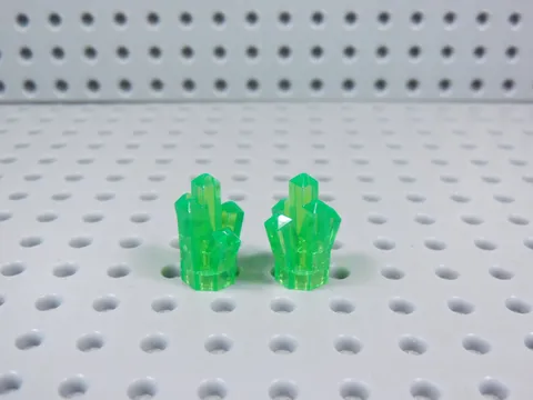 LEGO Lot of 2 Trans Bright Green 5 Point Gem Crystal Minifig AZ