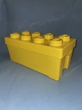 LEGO Storage Brick Case 8 Stud Large Yellow Container Plastic Bin Box 14x7 Empty