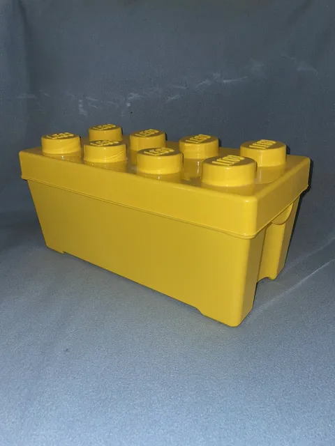 LEGO Storage Brick Case 8 Stud Large Yellow Container Plastic Bin Box 14x7 Empty
