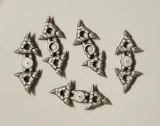 NEW LEGO® 5 Minifigure Weapon Shuriken Throwing Star Textured Grips Flat Silver