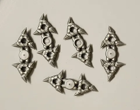 NEW LEGO® 5 Minifigure Weapon Shuriken Throwing Star Textured Grips Flat Silver