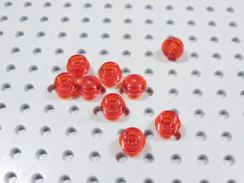LEGO Lot of 10 Trans Red 1x1 Round Plates BE