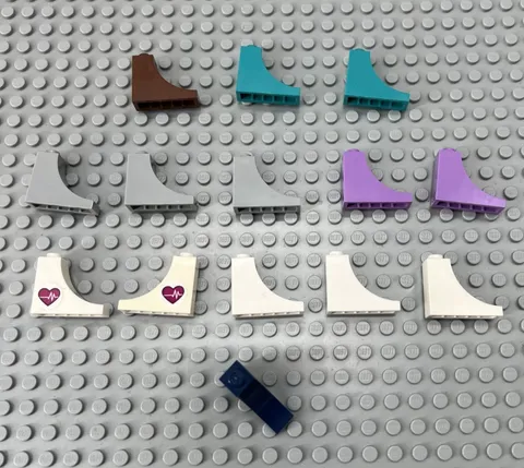 Lego Lot of 14 Multicolored 1 x 3 x 2 Inverted Arch: 18653 - Two With Stickers