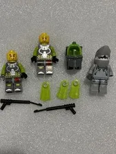 LEGO Atlantis Divers & Shark Warrior Minifigure Incomplete Lot  w/Accessories