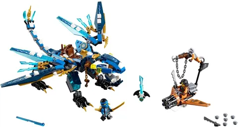 LEGO NINJAGO 70602 Jay's Elemental Dragon 2 Minifigures 350 Pieces No Box