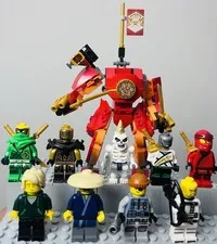 LEGO Ninjago Minifigure Lot Kai Mech 71707 Lloyd Zane Golden Skeleton Weapons