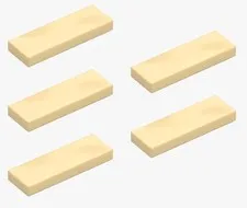 5 New LEGO Tan 1x3 Tiles smooth flat panel 3x1 tile brick yellow 63864 6131896