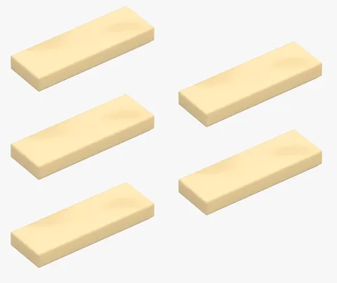 5 New LEGO Tan 1x3 Tiles smooth flat panel 3x1 tile brick yellow 63864 6131896