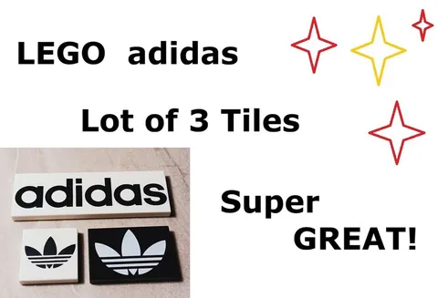 LEGO Sports Emblem Shoes adidas trifold flowers Lot of 3 Sponsor Team Basketball