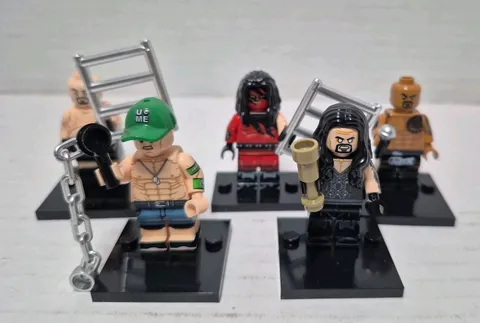 Wrestling Custom Minifigures Lot Of 5 Different Wrestlers New 