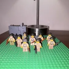 Brickarms US WWII Soldier Minifigure squad with weapons and kit. 