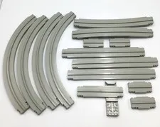 LEGO Vintage Monorail Track Lot Light Gray 14 Pc Straight 2671 Curve 2672 Ramp