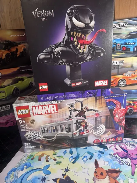 Lego Marvel Lot X2 Brand New In Box! Venom Bust & Train Scene!!