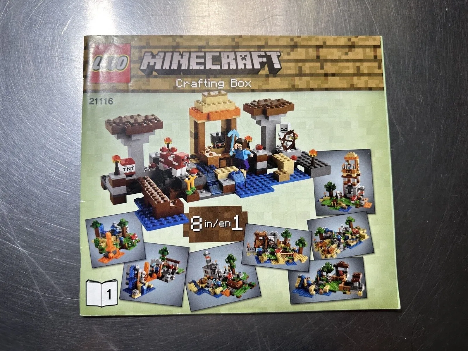 2014 LEGO 21116 Minecraft Crafting Box Manual Booklet Only  Used Condition