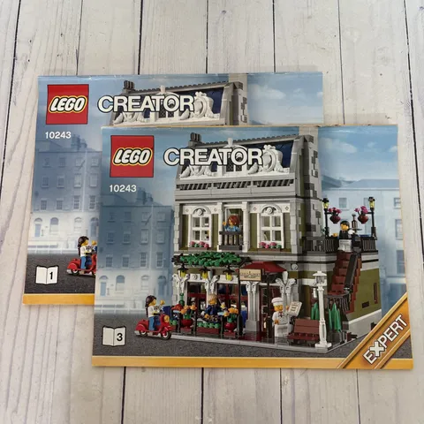 Lego 10243 Creator Expert Parisian Restaurant Instruction  1 AND 3 Manuals Only