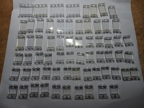 LEGO BULK LOT OF 66 TRANS CLEAR WALL WINDOW PANELS 1X2X2 1X2X3 1X4X3