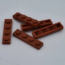 Lego - 5 Basic Dark Orange Plate 1 X 4 3710