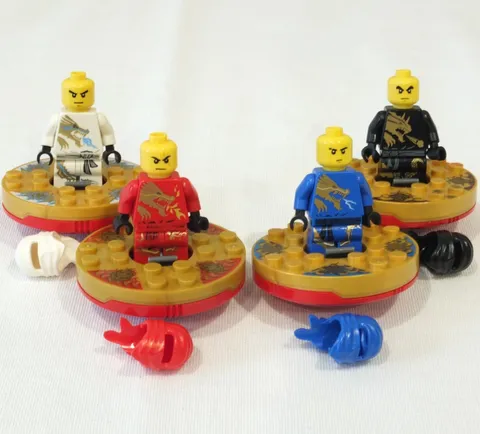 2011 LEGO Ninjago DX Minifigures Set w/Spinners Kai Cole Jay Zane 100% Authentic