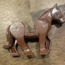 Lego Reddish Brown Horse - Bridle with Long White Blaze