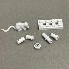 Lego 3709 40234 4274 2780 61332 28626 85861 Light Blue Gray Pieces Lot of 7