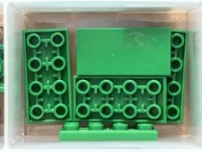 LEGO Parts - Green Tile, Modified 2 x 4 Inverted - No 3395 - QTY 5