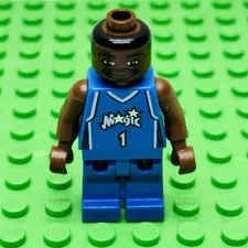 LEGO Minifigure NBA Basketball Tracy McGrady Orlando Magic #1 Blue Jersey • EX‼