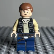 Lego Han Solo Minifigure Blue Legs Vest Pockets Star Wars 75030 75052 sw0539 1K